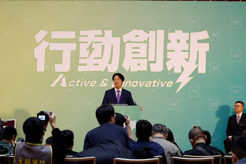 Taiwan president-elect William Lai Ching-te speaks in Taipei on Thursday during a press conference where incoming cabinet members were announced. Photo Reuters