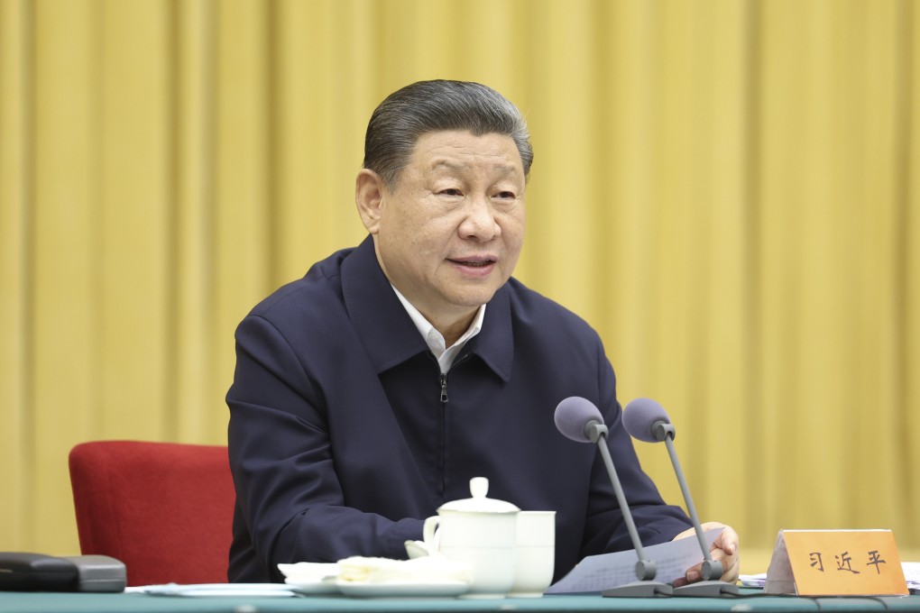 Chinese President Xi Jinping chairs a symposium on Tuesday during his three-day inspection trip to Chongqing. Photo: Xinhua