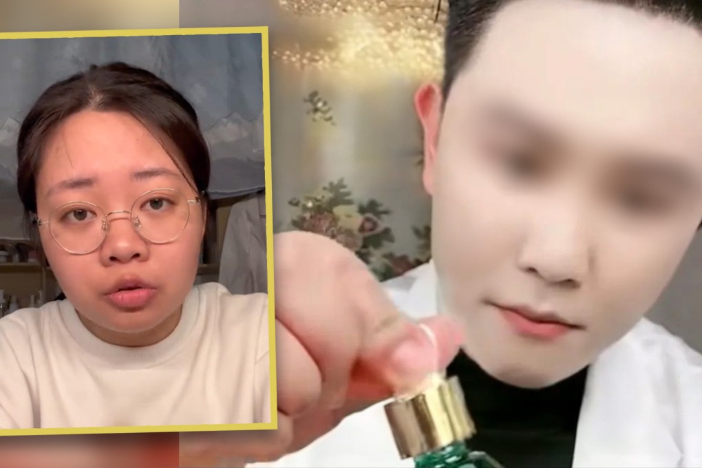 A woman in China has exposed an online influencer who sold a fake cancer cure to her mother. Photo: SCMP composite/Douyin