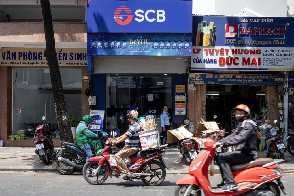 A branch of Saigon Commercial Bank in Ho Chi Minh City. The government has injected “special loans” to keep SCB solvent. Photo: Bloomberg