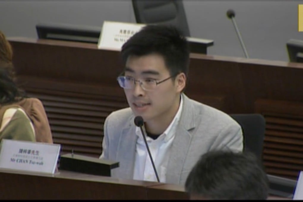 Wayland Chan (above), an activist turned witness in the trial of Jimmy Lai on national security charges, continues to give evidence at West Kowloon Court. Photo: Handout