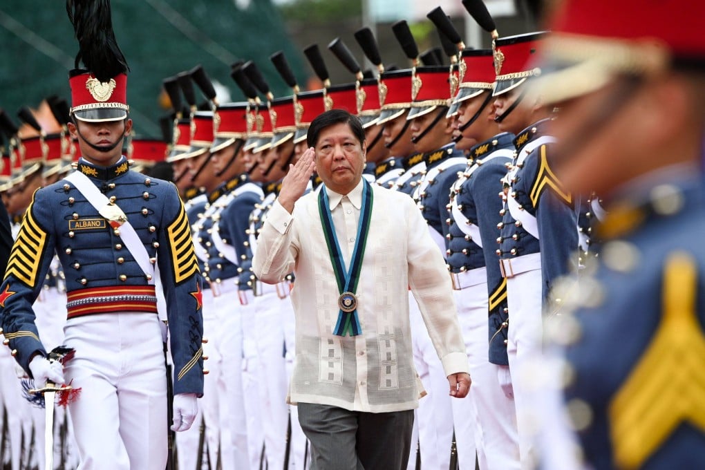 Philippine President Ferdinand Marcos Jnr inspects a military parade in Manila. Photo: AFP