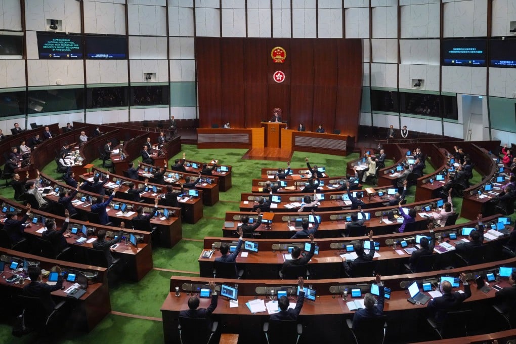The Legislative Council passed the Safeguarding National Security Ordinance last month. Photo: Sam Tsang
