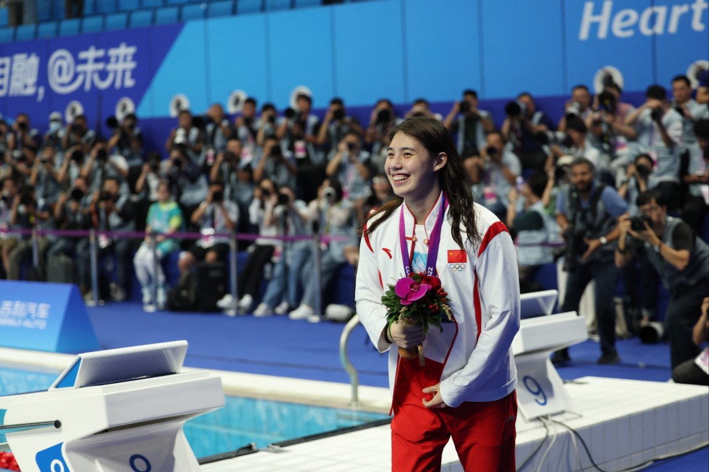 Asian Games gold medallist Tang Qianting set a new mark in the 100m breaststroke. Photo: Reuters