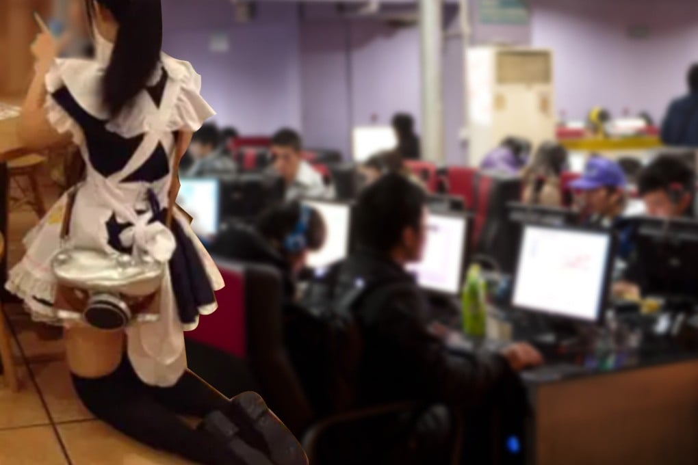 Esports cafes in China have been ordered to stop providing services which are “derogatory to the dignity” of women and which sexualise the workplace. Photo: SCMP composite/Shutterstock/Sohu