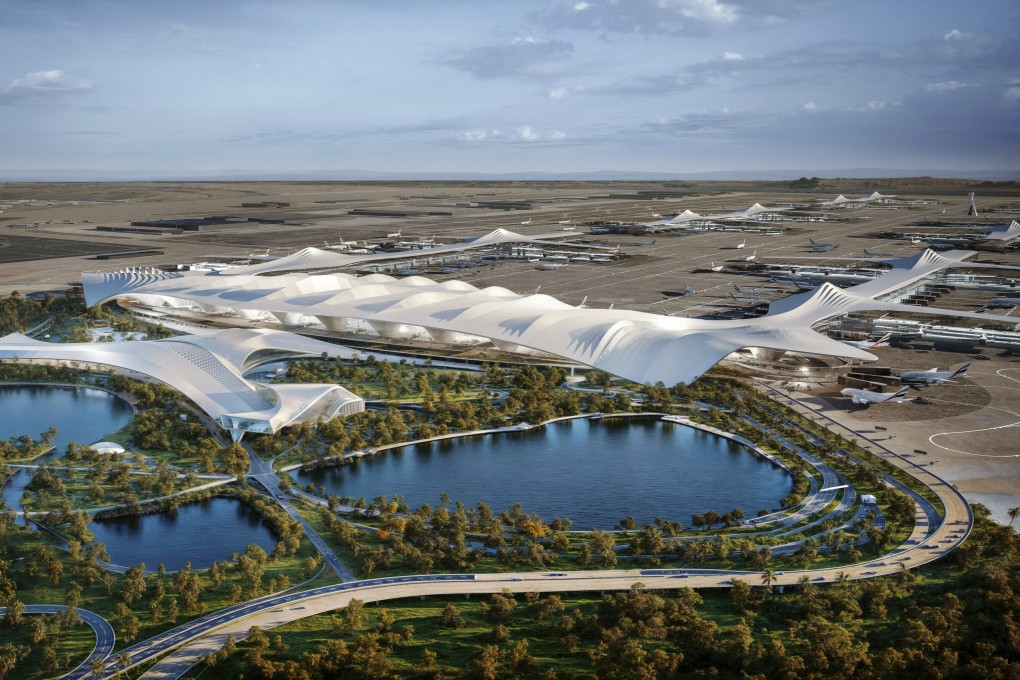 A rendering shows plans for Al Maktoum International Airport in Dubai. Photo: Dubai government via AP