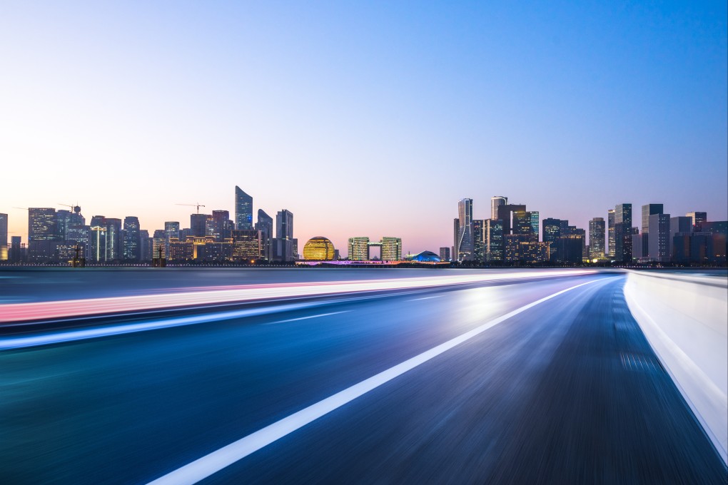 The skyline of Hangzhou, the capital of eastern Zhejiang province, seen from an open road. Photo: Shutterstock