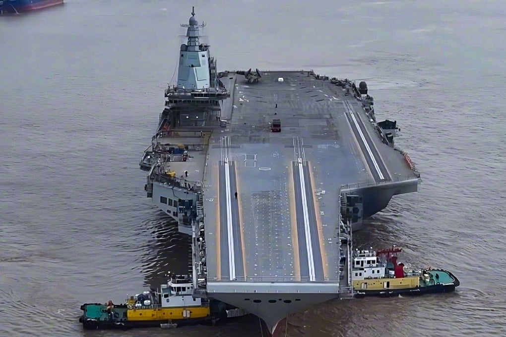 China’s Fujian aircraft carrier was built in Shanghai. Photo: CCTV