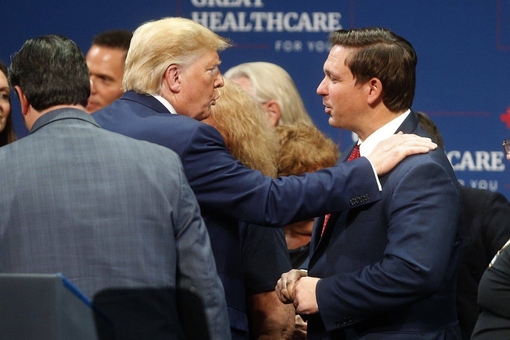 Then-President Donald Trump and Florida Governor Ron DeSantis in 2019. File photo: TNS