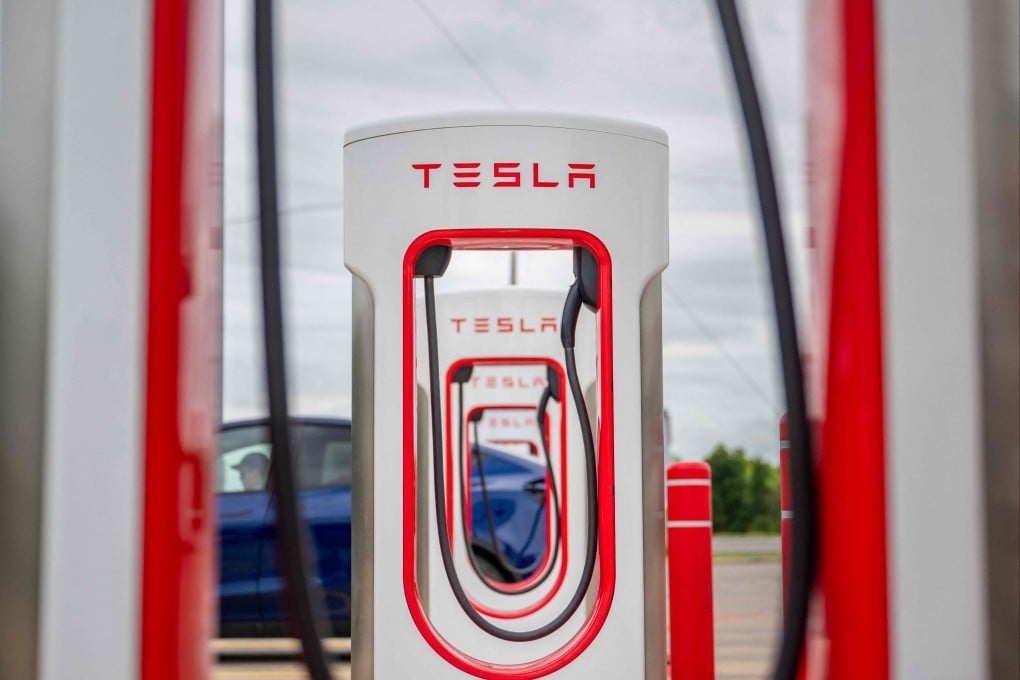 Tesla Supercharging stations near a Circle K gas station on April 23, 2024 in Austin, Texas. Photo: Getty Images via AFP