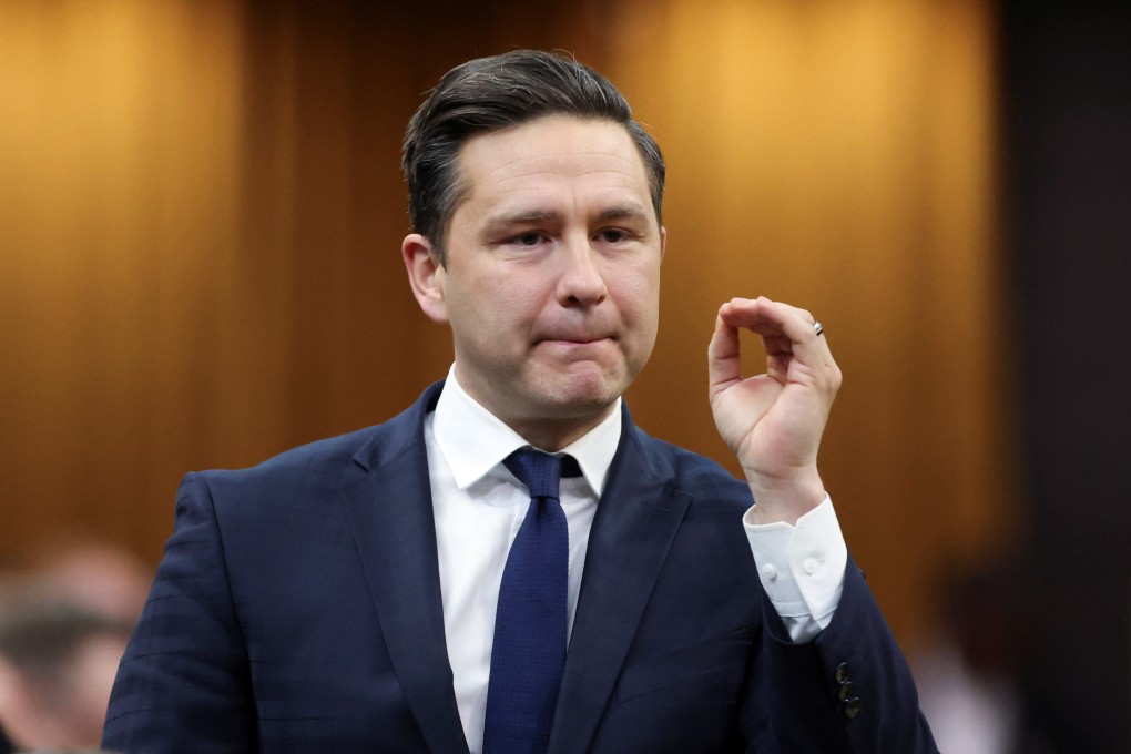 Conservative Party of Canada leader Pierre Poilievre speaks in the House of Commons in Ottawa on April 16. Photo: Reuters
