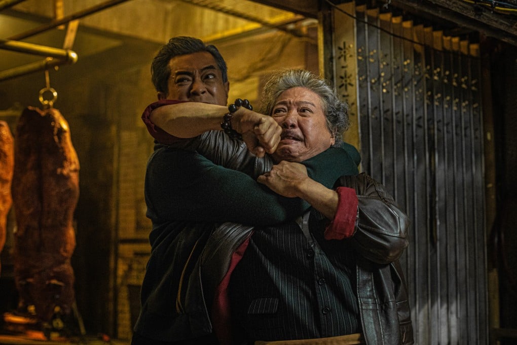Louis Koo (left) and Sammo Hung in a still from Twilight of the Warriors: Walled In (category IIB; Cantonese), directed by Soi Cheang.