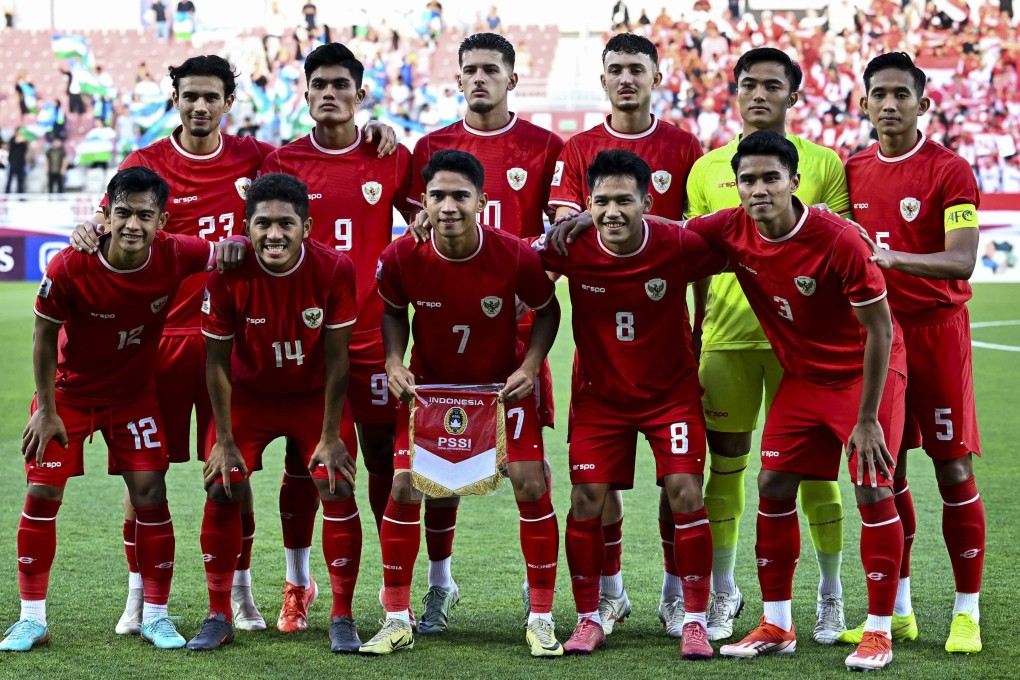 The Young Garuda pose for a photo before their semi-final against Uzbekistan at the U-23 Asian Cup in Doha, Qatar, on Monday. Photo: Xinhua