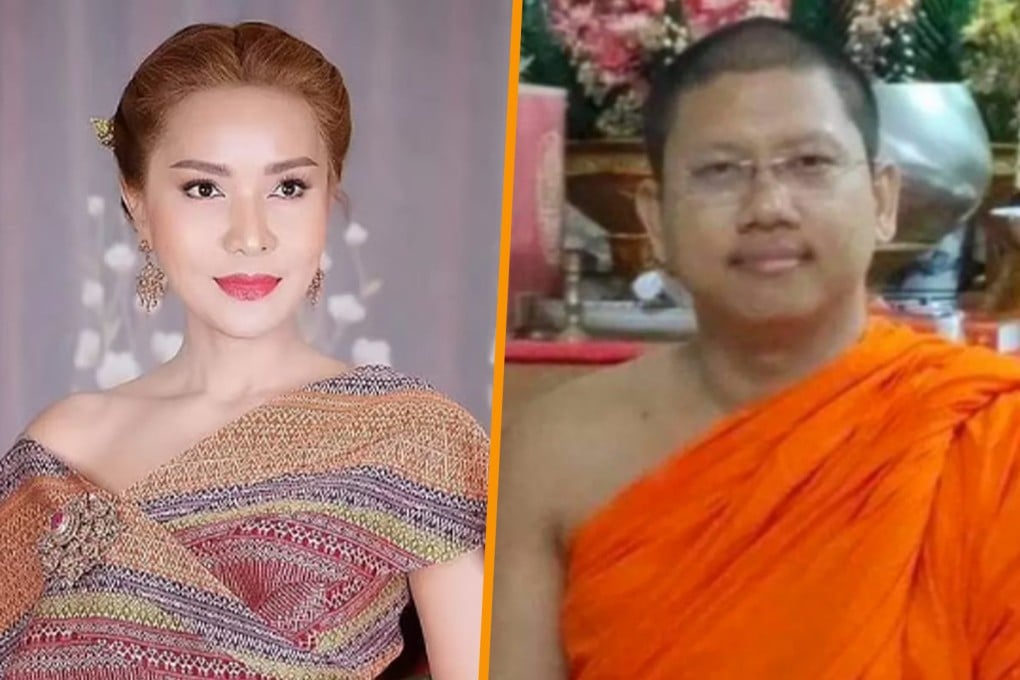 Social media in China is enthralled by the story of a female Thai politician who was caught naked in bed with her adopted son, who also happens to be a monk. Photo: SCMP composite/Facebook