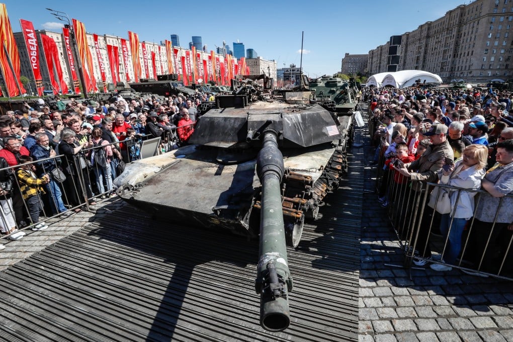 A US-made M1 Abrams battle tank captured by Russian troops in Ukraine. Photo: EPA-EFE