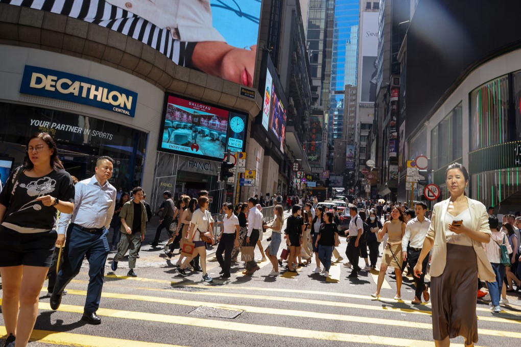 Pedestrians in Central. Authorities have said tax revenue dropped by HK$18.2 billion to HK$342 billion in 2023-24. Photo: Yik Yeung-man