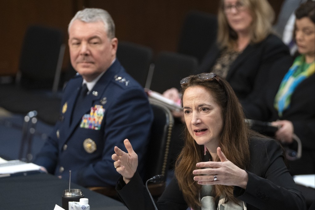 Avril Haines (right), director of national intelligence, speaks as US Lieutenant General Jeffrey Kruse, director of the Defence Intelligence Agency, listens during the open portion of a hearing of the Senate Armed Services Committee in Washington on Thursday. Photo: AP