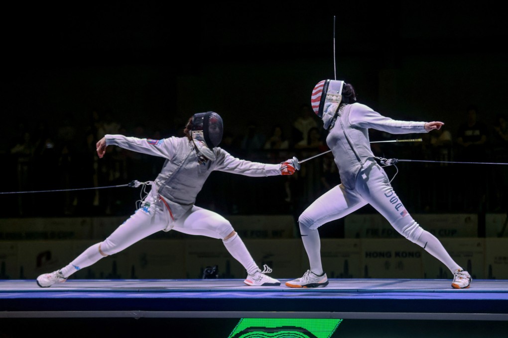 The women’s final between Italy’s Elena Tangherlini (left) and the US’ Maia Weintraub. Photo: Jonathan Wong