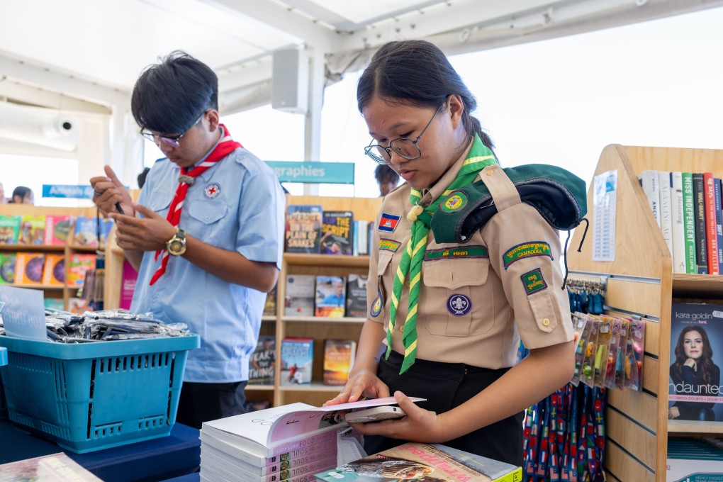 Christian charity GBA Ships’ floating library stocks more than 2,000 books for Hong Kong people to read. The library aims to promote literacy and bring positive change to people in need in the city. Photo: Doulos Hope