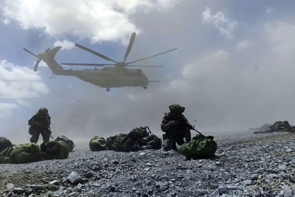 US and Filipino troops take part in a joint military exercise in Palawan province, Philippines, on April 26. Photo: EPA-EFE/AFP