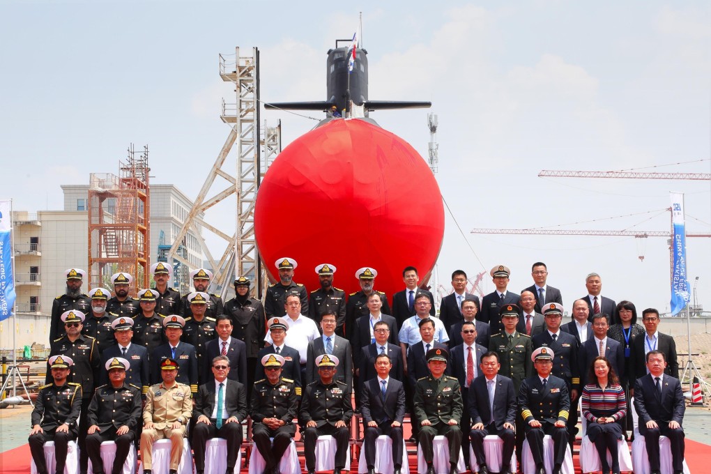 The launch of the first Hangor- class submarine constructed for Pakistan Navy at Wuhan, China.  Photo: Handout