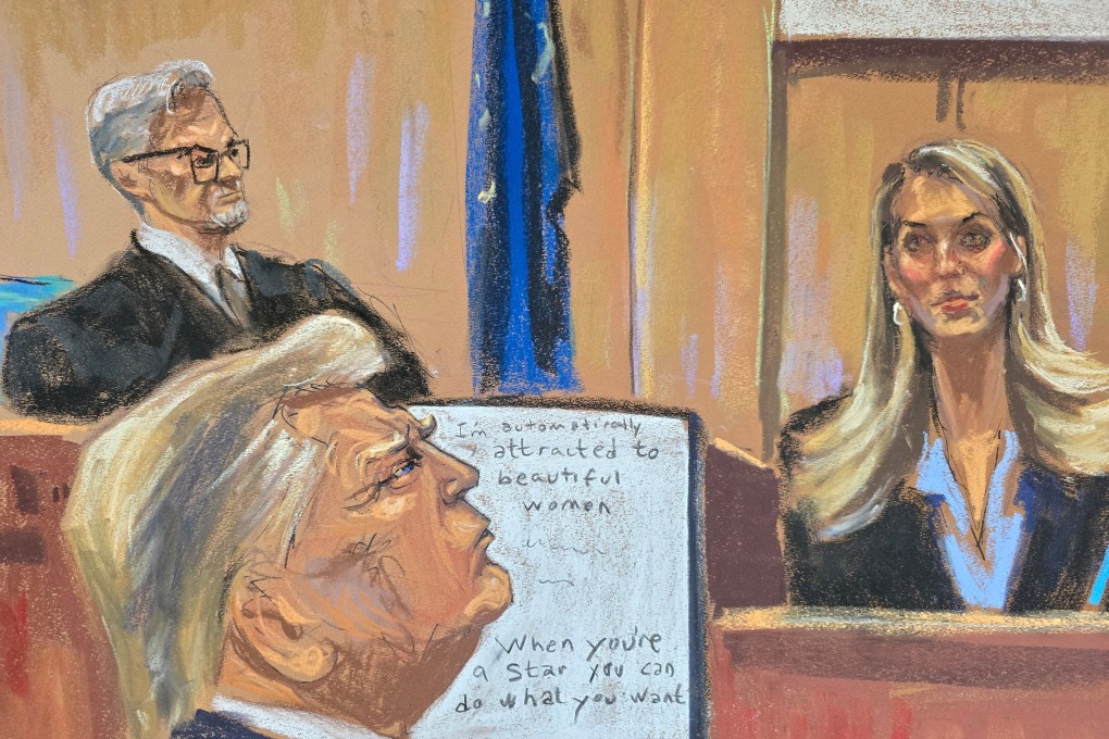 Hope Hicks, a former top Trump aide, testifies before Justice Juan Merchan in New York on Friday. Courtroom sketch: Jane Rosenberg via Reuters