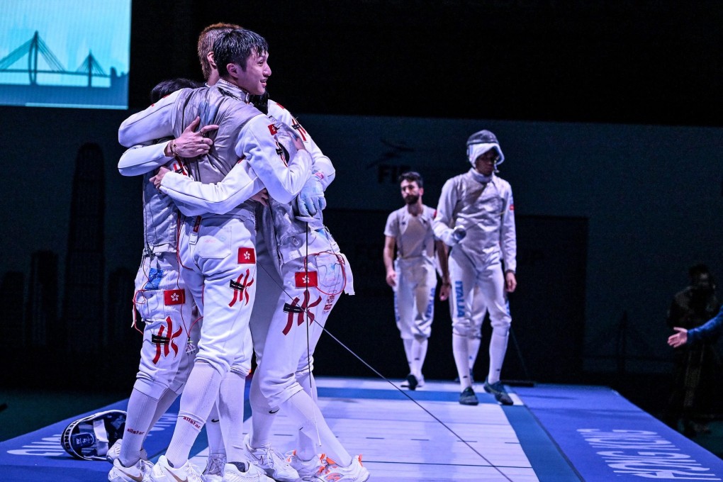 Hong Kong’s men’s foil team win a historic World Cup on Saturday. Photo: FIE