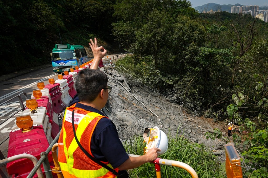 Part of Clear Water Bay Road in Sai Kung reopened in the early hours of Monday. Photo: May Tse