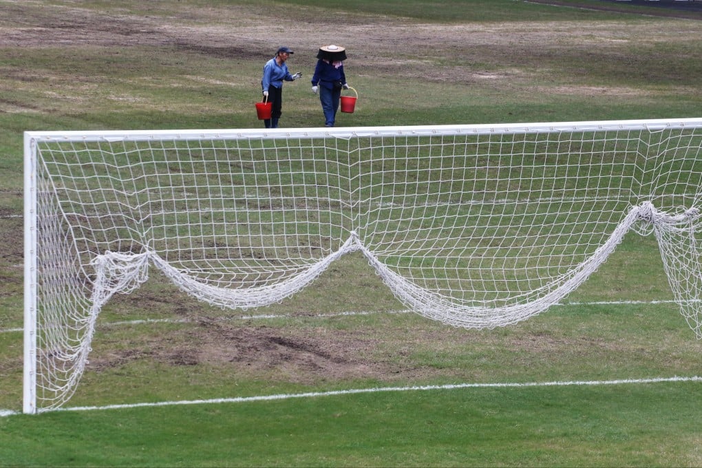 Hong Kong football proceeded despite the storm warnings on Saturday. Photo: SCMP