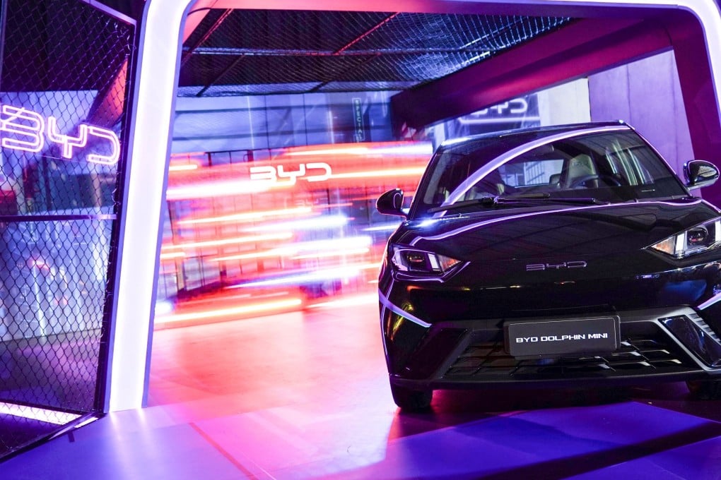 The BYD EV Dolphin Mini is displayed as the Chinese electric-vehicle producer announces the launch of the low-cost model in Mexico City on February 28. As Chinese firms seek to expand their global reach and navigate a complicated geopolitical climate, middle-income countries such as Mexico and Morocco could benefit handsomely. Photo: Reuters