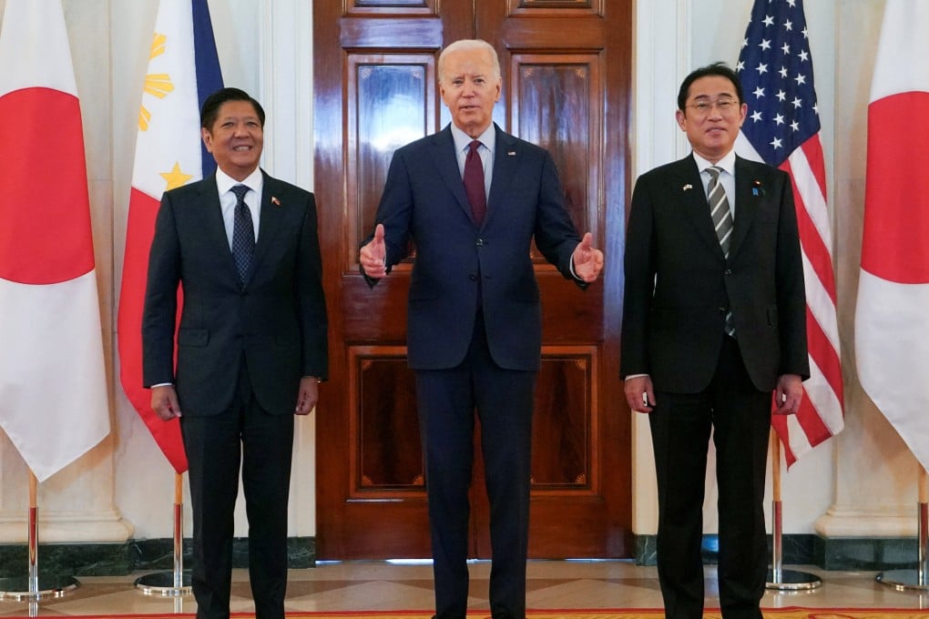 US President Joe Biden with Philippines President Ferdinand Marcos Jnr and Japan Prime Minister Fumio Kishida. Photo: Reuters
