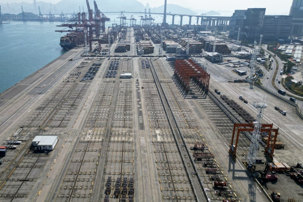 An empty section of the Kwai Tsing Container Terminal on January 3. Hong Kong’s decline in a ranking of the world’s busiest ports has sparked discussion about the future of the city’s shipping industry. Photo: Sam Tsang
