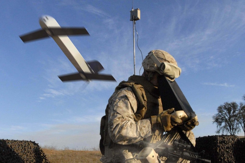 A US soldier launching a ‘Switchblade’ drone. File photo: AeroVironment via AFP