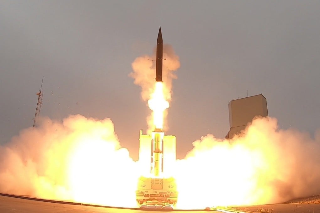 A hypersonic anti-ballistic missile developed under the US-Israeli Arrow 3 project is test-fired at an undisclosed location in Alaska. The US is now looking to develop a similar system with Japan. Photo: Israeli Ministry of Defence/via AFP