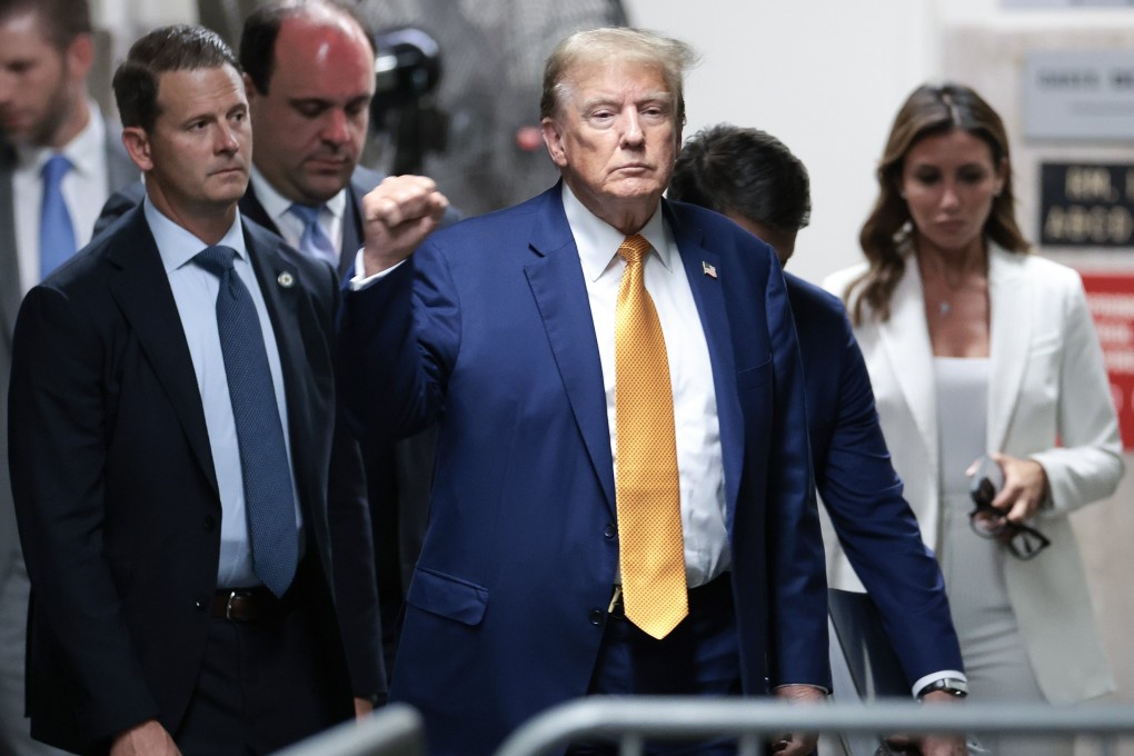 Donald Trump in New York on Tuesday for his hush hush money trial. Photo: EPA-EFE