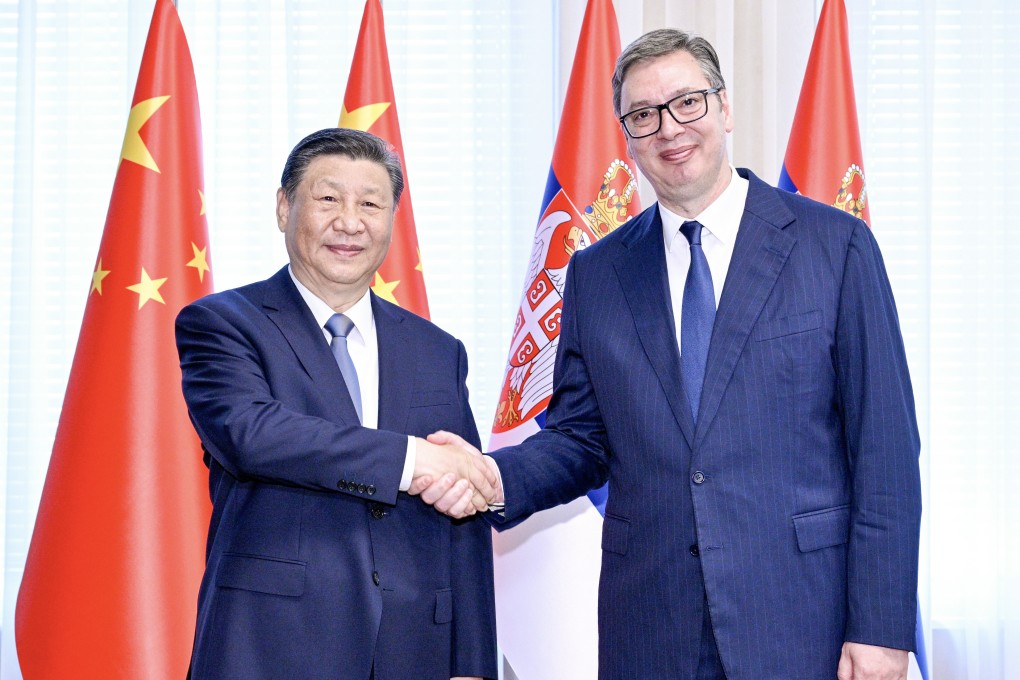 Chinese President Xi Jinping and Serbian President Aleksandar Vucic hold talks in Belgrade on Wednesday. Photo: Xinhua