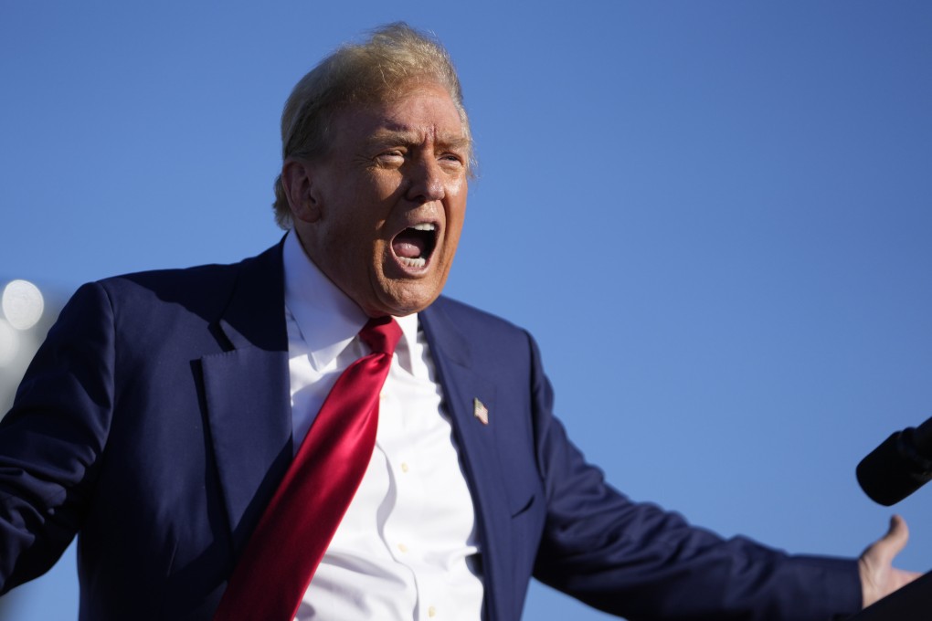 Republican presidential candidate Donald Trump reacts at a campaign rally in Freeland, Michigan, on May 1. Photo: AP,