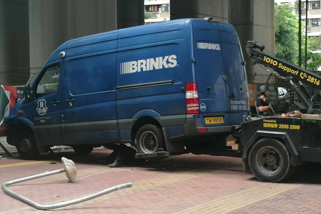 Two women have been hospitalised after a van mounted a pavement. Photo: Facebook/ Frederick Fung