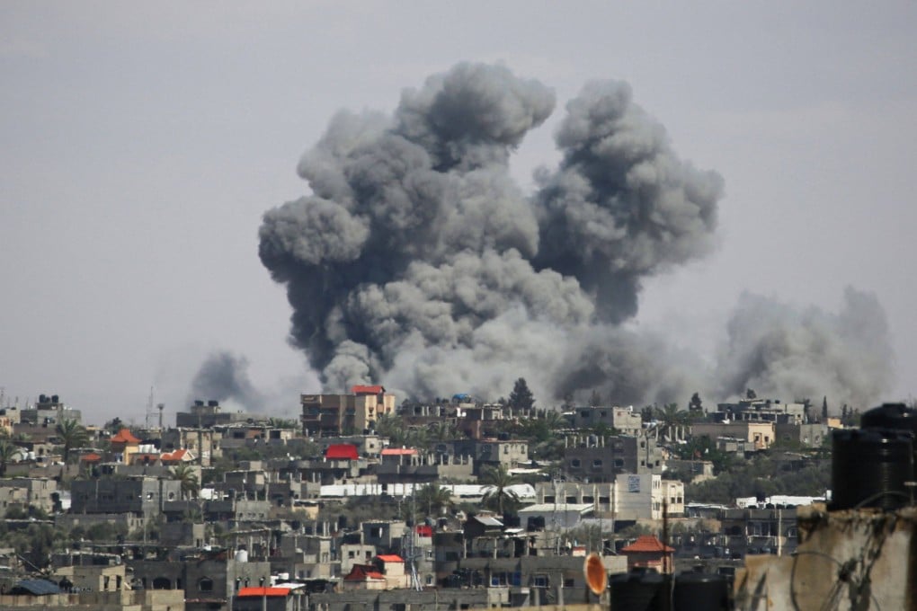 An Israeli bombardment east of Rafah in the southern Gaza Strip. Photo: AFP