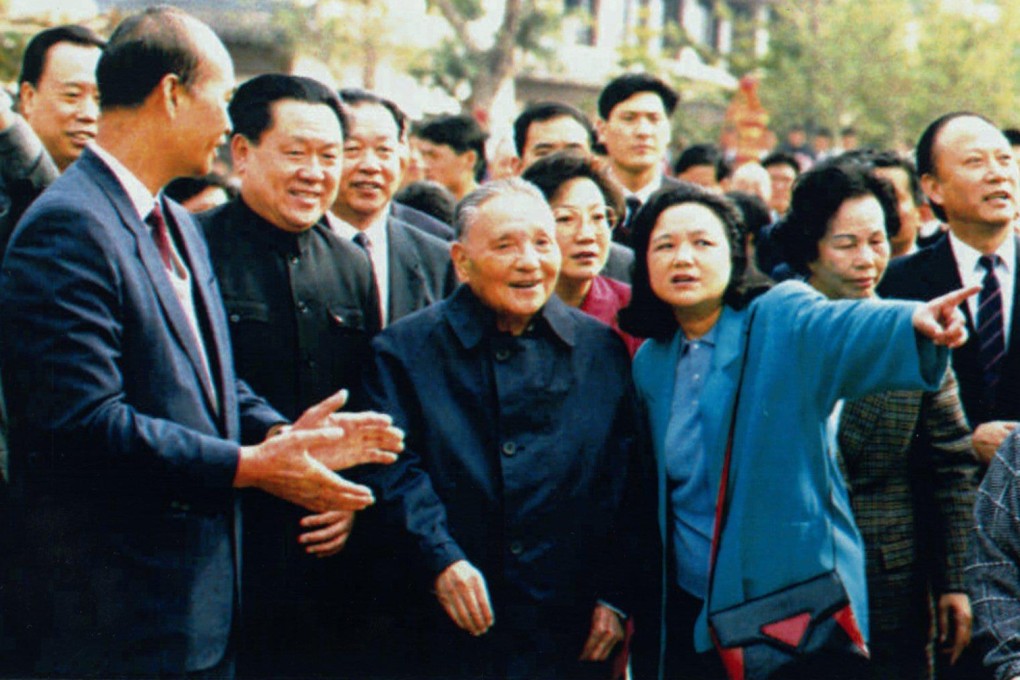 Deng Xiaoping’s daughter Deng Nan points out the sights of Shenzhen’s  Splendid China Folk Village theme park to her father, China’s leader at the time, during his 1992 Southern Tour. Photo: AP