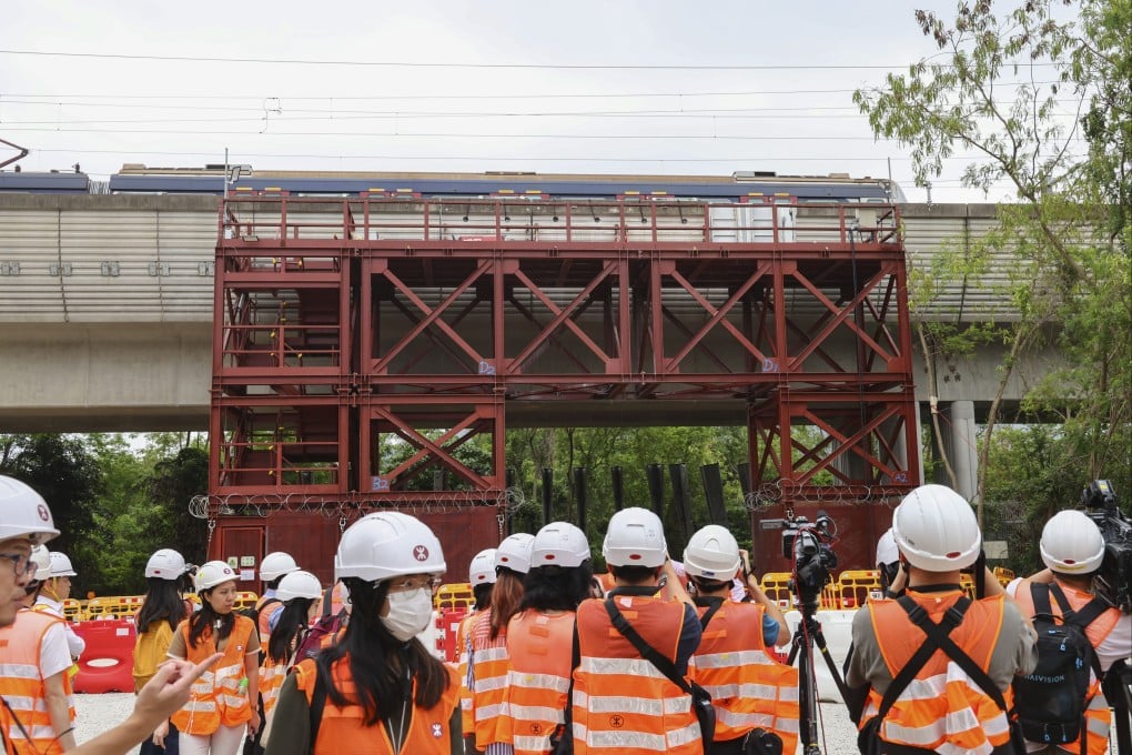 Preparatory works are under way at Hung Shui Kiu station on the Tuen Ma Line. Photo: Dickson Lee