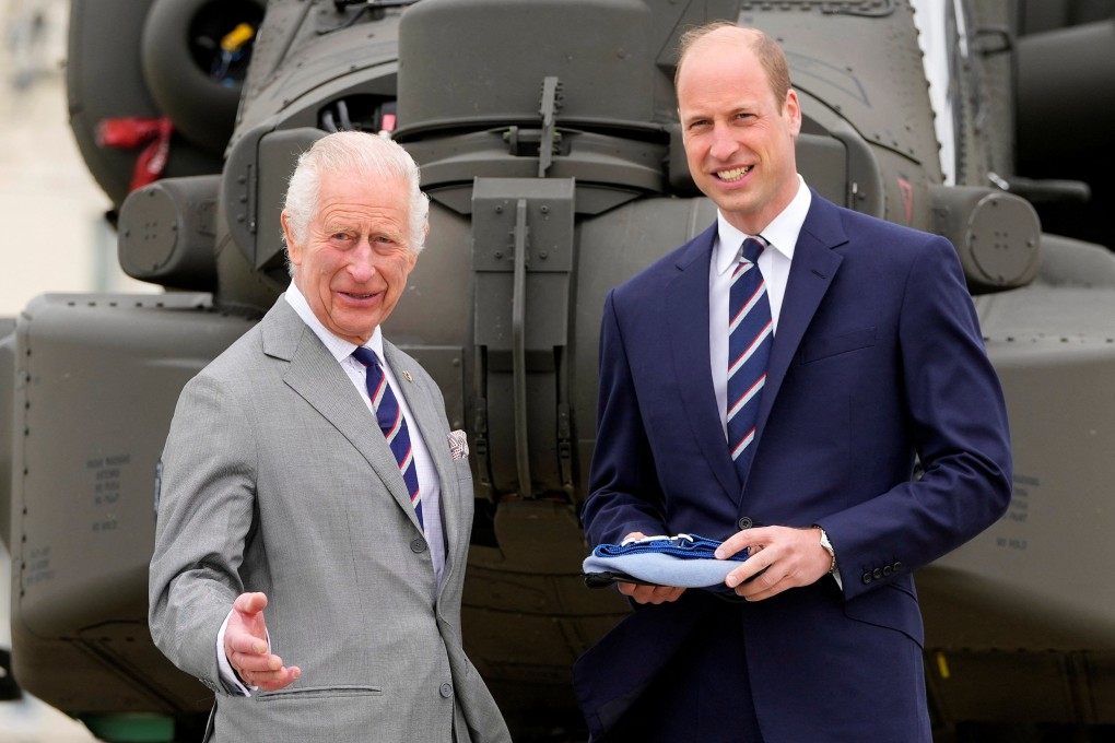 Britain’s King Charles officially hands over the role of Colonel-in-Chief of the Army Air Corps to Prince William, Prince of Wales on Monday. Photo: Pool via Reuters