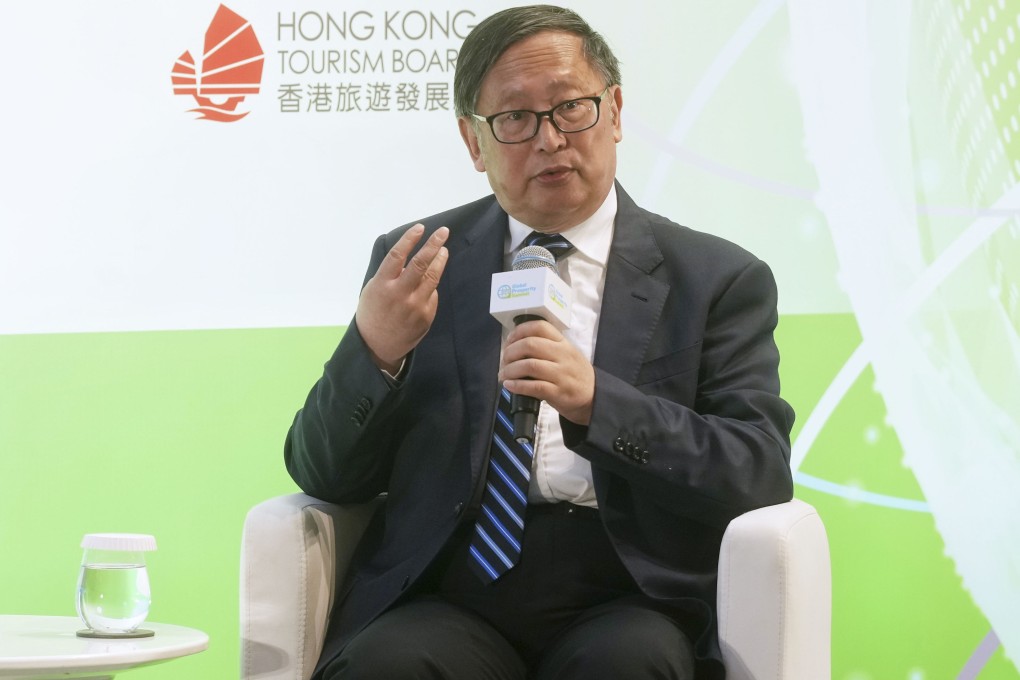Yang Jiemian, chairman of the SIIS Academic Advisory Council, speaks at the Global Prosperity Summit in Hong Kong on Tuesday. Photo: Elson Li