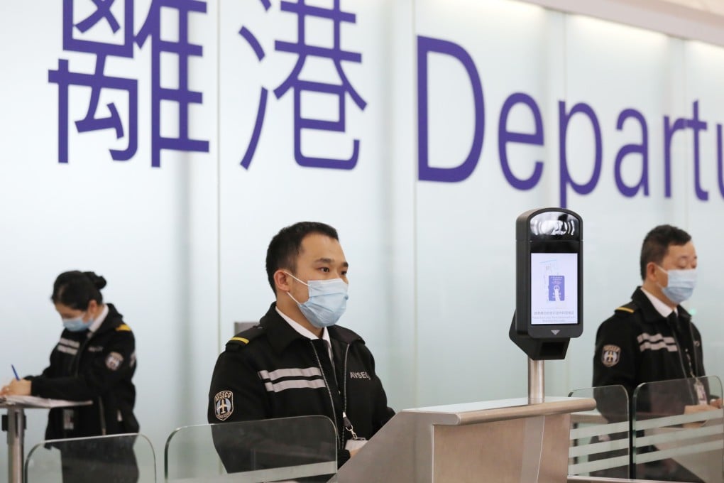 Staff at the Hong Kong International Airport. A security fee for passengers flying out of Hong Kong will be raised from HK$55 to HK$65 starting i mJanuary 2025. Photo: Dickson Lee