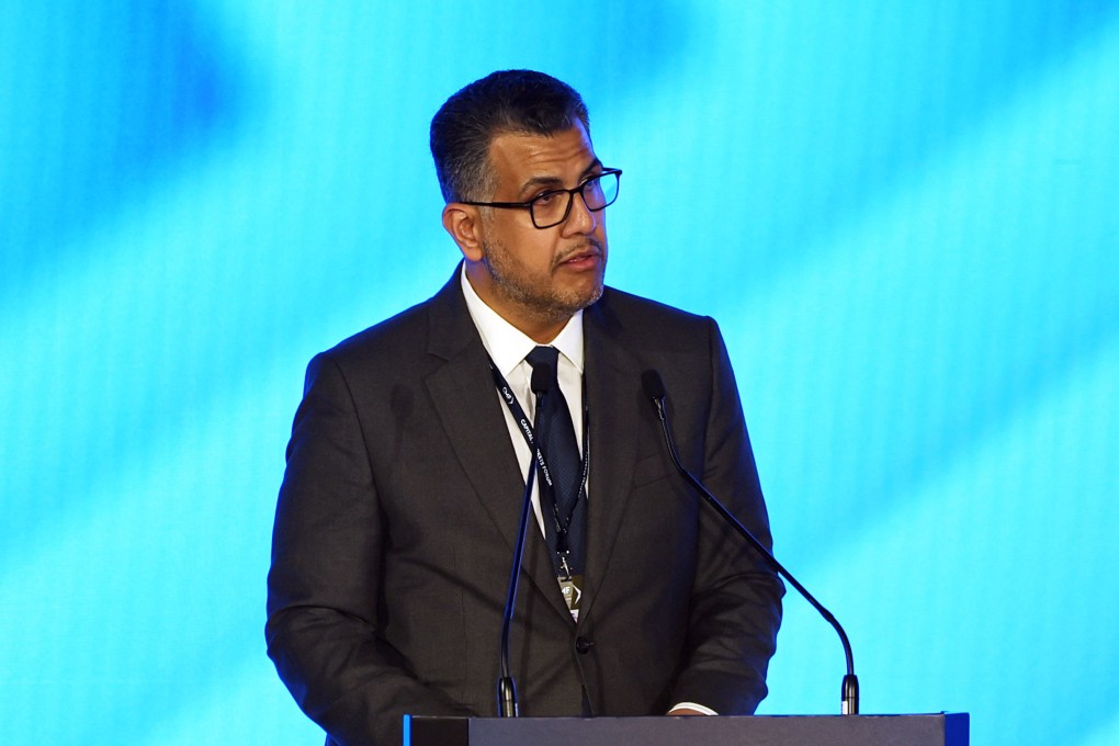 Khalid Al Hussan, CEO of Saudi Tadawul Group speaks at the Capital Markets Forum at Hong Kong Exchanges and Clearing in Central on May 9. Photo: Edmond So