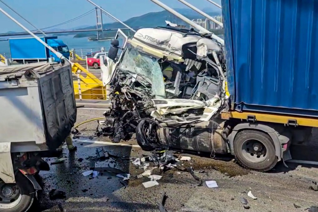 The driver had to be freed from the cab of his truck. Photo: Facebook/ Man Emily