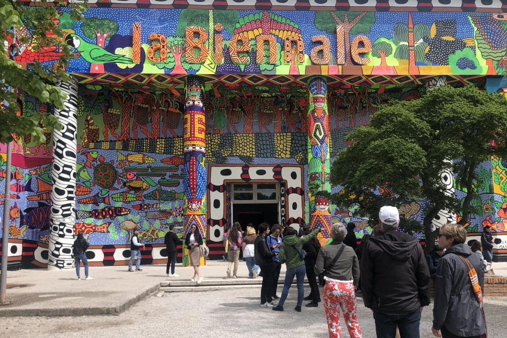 Visitors at the Central Pavilion of the Giardini section of the Venice Biennale. Photo: Enid Tsui