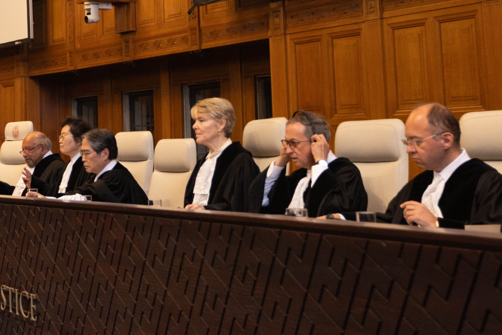 Judges attend a hearing of the International Court of Justice in The Hague, the Netherlands, on Friday. Photo: Xinhua