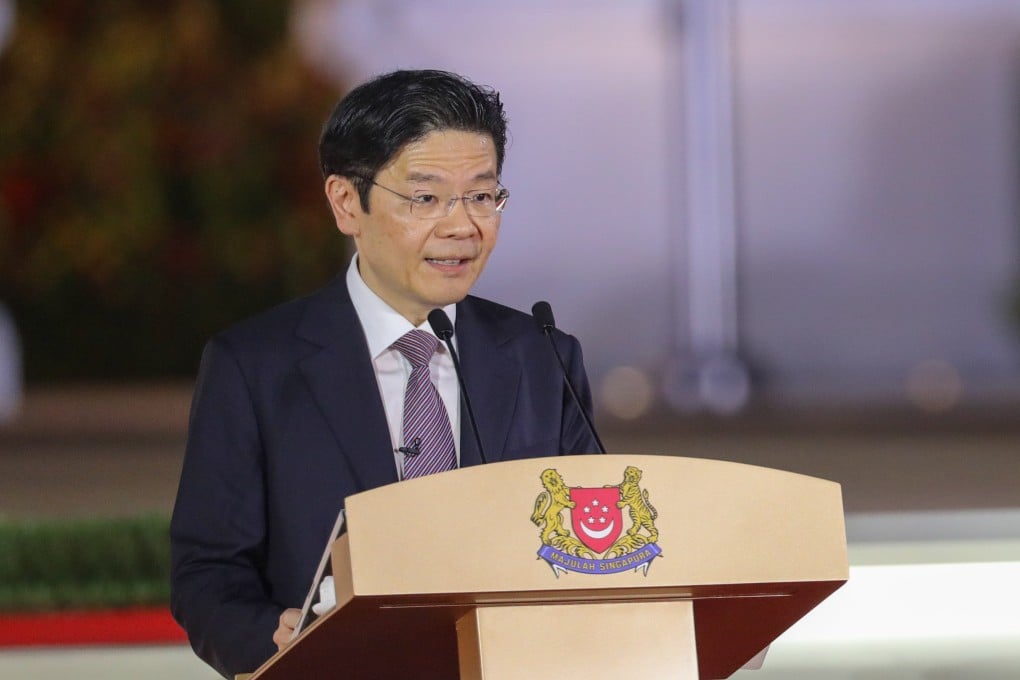 Lawrence Wong took his oath of office as Singapore’s fourth prime minister at the Istana, the country’s presidential palace. Photo: Handout via Xinhua