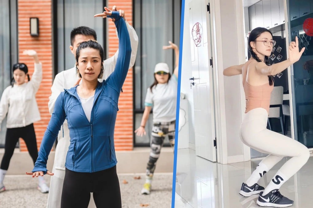 The traditional Chinese exercise of baduanjin is gaining in popularity among young people on the mainland. Photo: SCMP composite/Xiaohongshu